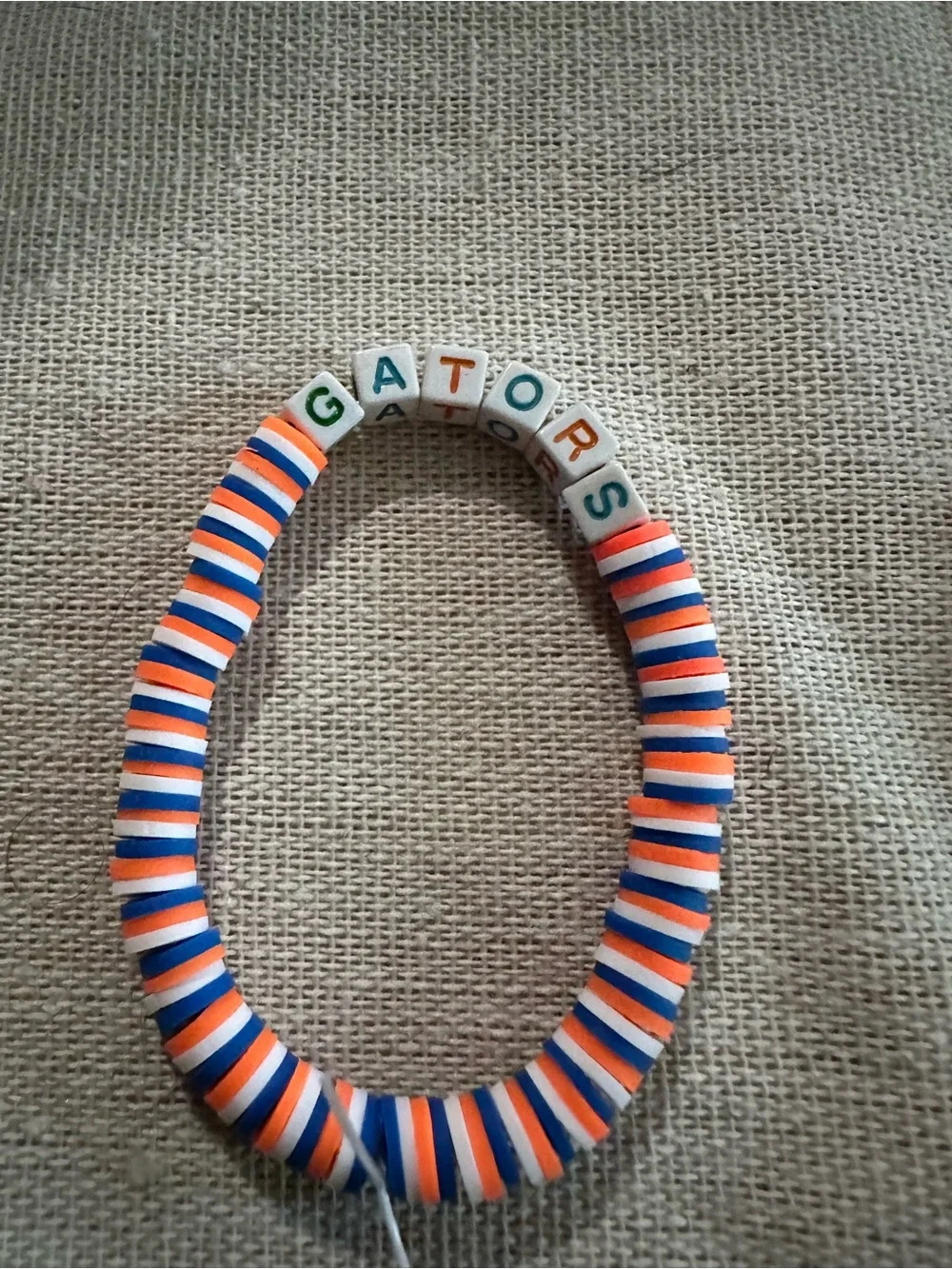 Women’s Beaded Stretch Bracelet Set in Orange & Blue